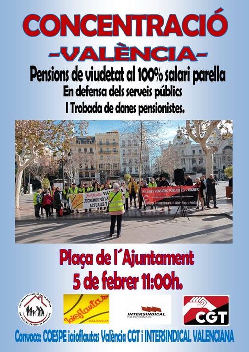 Concentració Pensions i trobada dones pensionistes