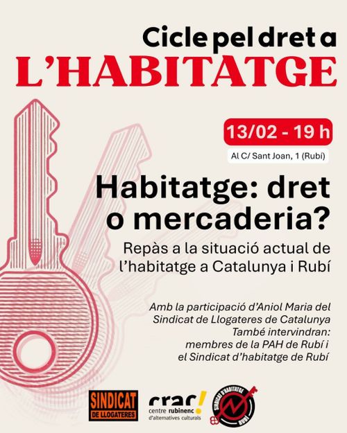 Cicle de xerrades i debats sobre el Dret a l'Habitatge a Rubí