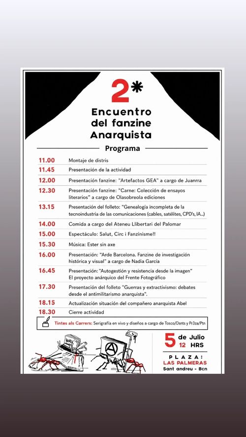 Programa Segundo encuentro del fanzine anarquista