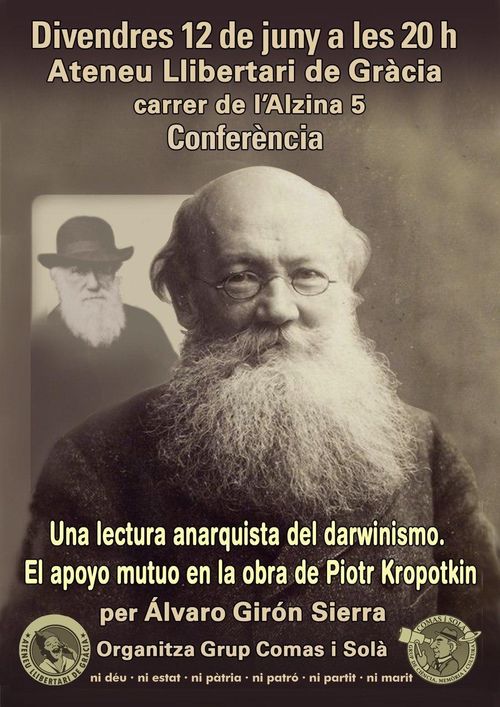 Conferència: Una lectura anarquista del darwinismo. El apoyo mutuo en la obra de Piotr Kropotkin.
