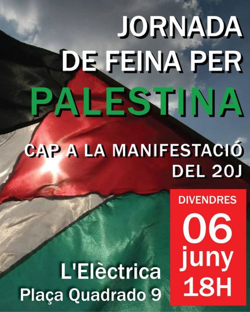JORNADA DE FEINA PER PALESTINA: CAP A LA MANI DEL 20J
