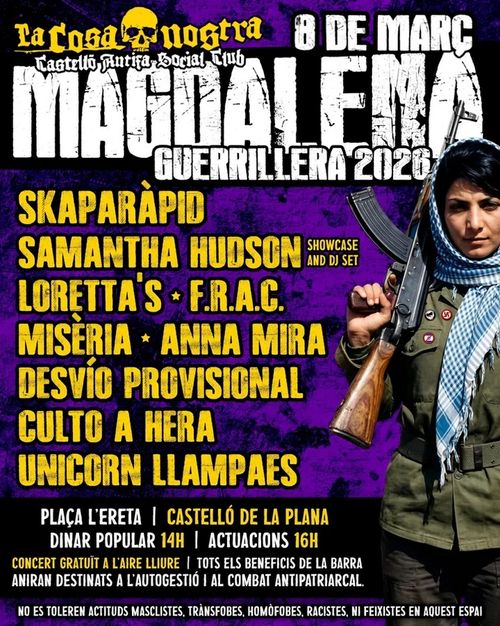 Magdalena Guerrillera 2026 - Concerts en la Cosa Nostra 8 de Març