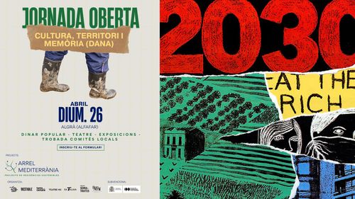 Jornada Arrel Mediterrània — Dinar Popular + Café amb els CLERs + Obra de teatre "2030" de la Cía. La Canadiense 