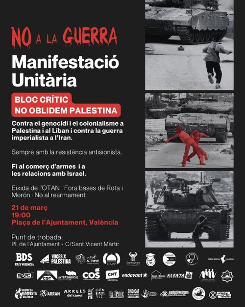 NO A LA GUERRA. Manifestació Unitària