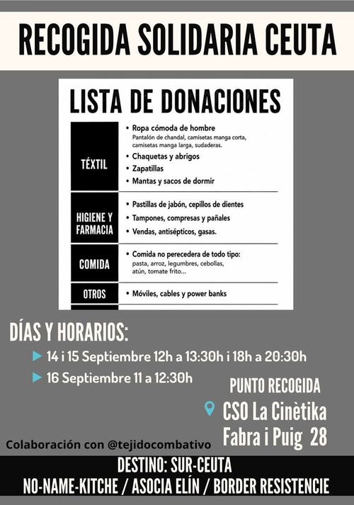 Recollida solidaria Ceuta