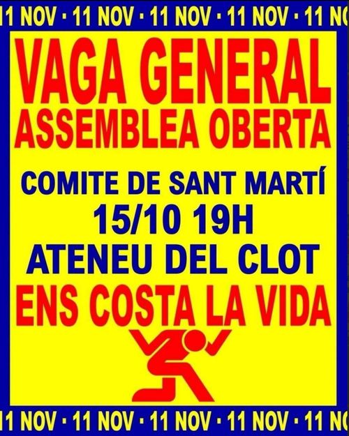 Assemblea oberta per la vaga general a Nou Barris