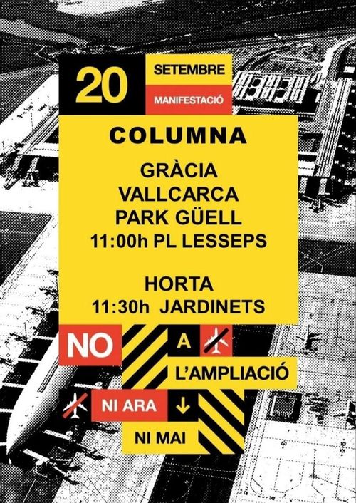 Columna Gràcia - Vallcarca a la manifestació contra l'ampliació de l'aeroport