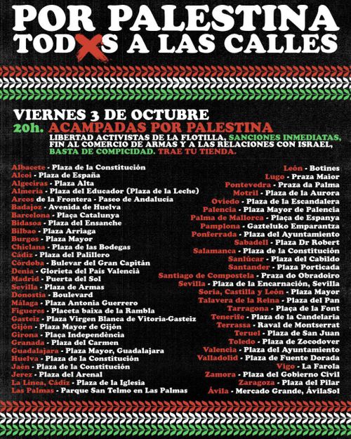 Acampadas en solidaridad con Palestina