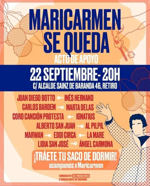 Mari Carmen se queda: actuaciones y acampada en apoyo