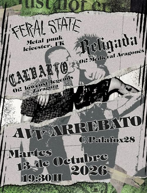 Concierto: Feral state + Calvario + Religada