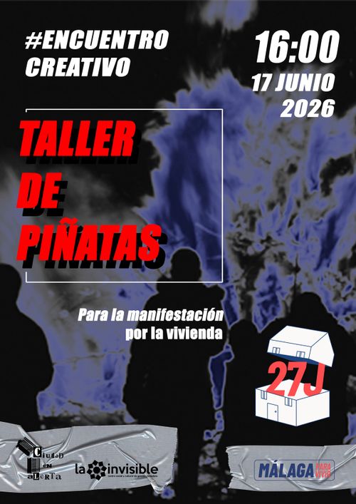 Taller de piñatas para la manifestación de la vivienda 27J