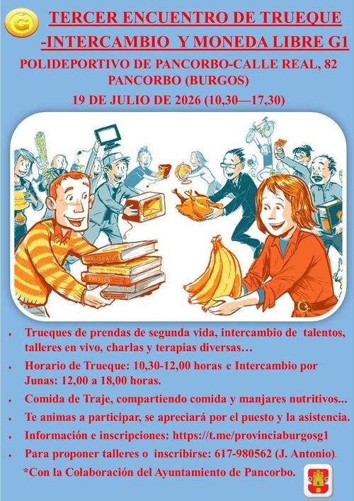TERCER ENCUENTRO DE TRUEQUE -INTERCAMBIO Y MONEDA LIBRE -PANCORBO
