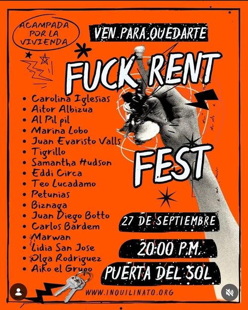 Fuck Rent Fest cartel, datos en la descripcion