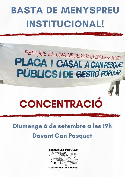 BASTA DE MENYSPREU: PLAÇA I CASAL JA!