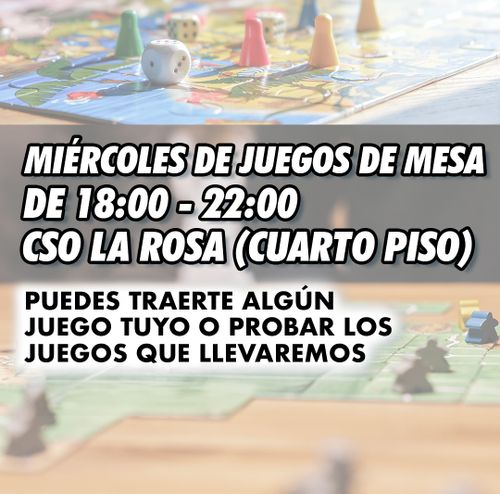 Miércoles de Juegos de Mesa en La Rosa
