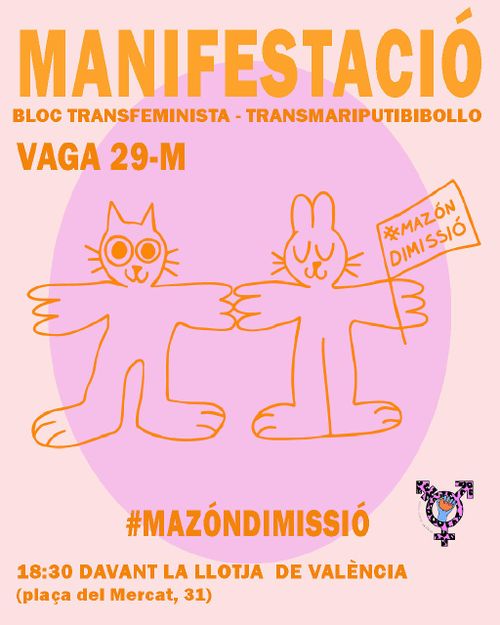 Bloc transfeminista-transmariputibollo en la Vaga General 29m