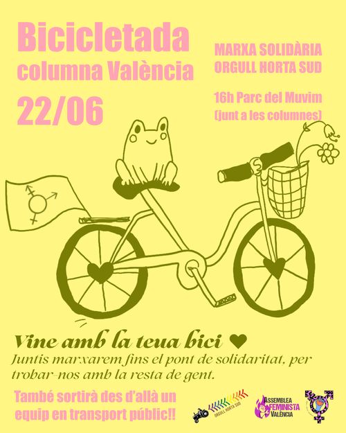 Bicicletada Columna València - Marxa solidària Orgull Horta Sud