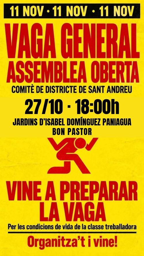 27/10/26 Segona trobada del Comitè de Vaga del districte de St. Andreu
