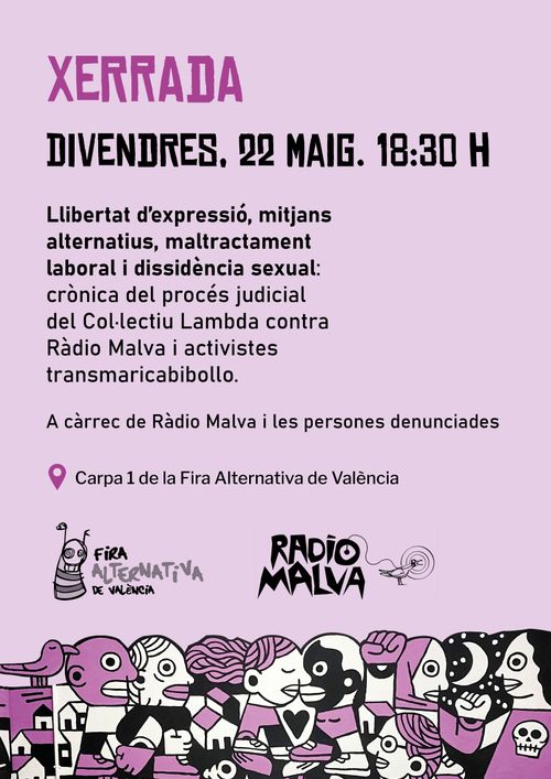 Xerrada a la Fira Alternativa: Crònica del procés judicial del Col·lectiu Lambda contra Ràdio Malva i activistes transmaricabibollo