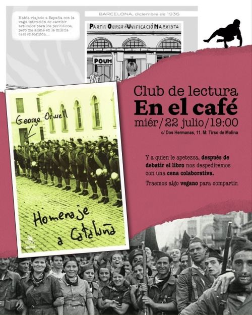 Club de lectura "En el café": "Homenaje a Cataluña", George Orwell