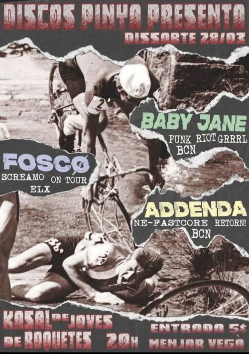 Concert punk al Kasal de Joves de Roquetes: Foscø, Addenda i Baby Jane