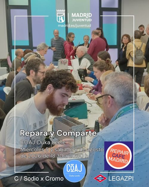 Repara y Comparte en agosto con Repair Café Madrid