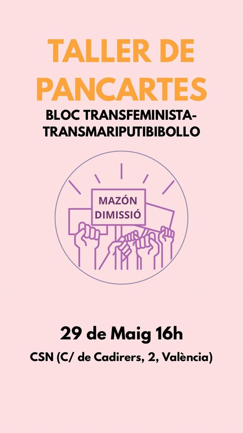 Taller de pancartes per al bloc transfeminista-transmariputibibollo de la Vaga General 29m