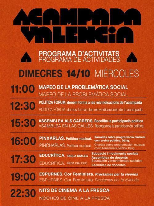 Acampada:  PROGRAMA D’ACTIVITATS