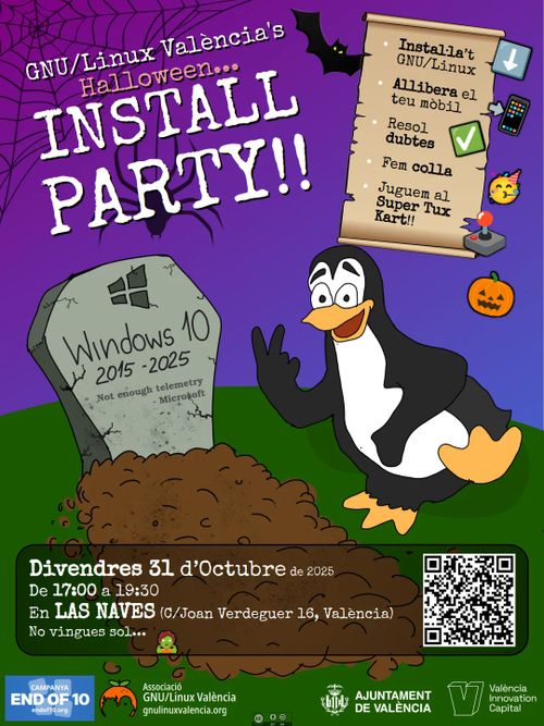 Halloween... GNU/Linux Install Party! + Super Tux Kart!