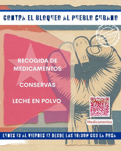 Recogida material para el pueblo cubano