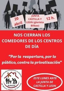 Concentración por los comedores de los centros de dia