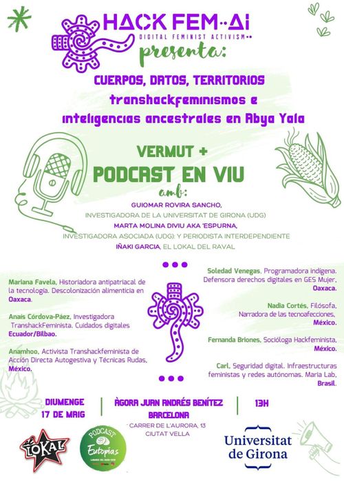 Vermút + podcast en viu. Cossos, dades i territoris” amb varies hackfeministes d´Amèrica llatina