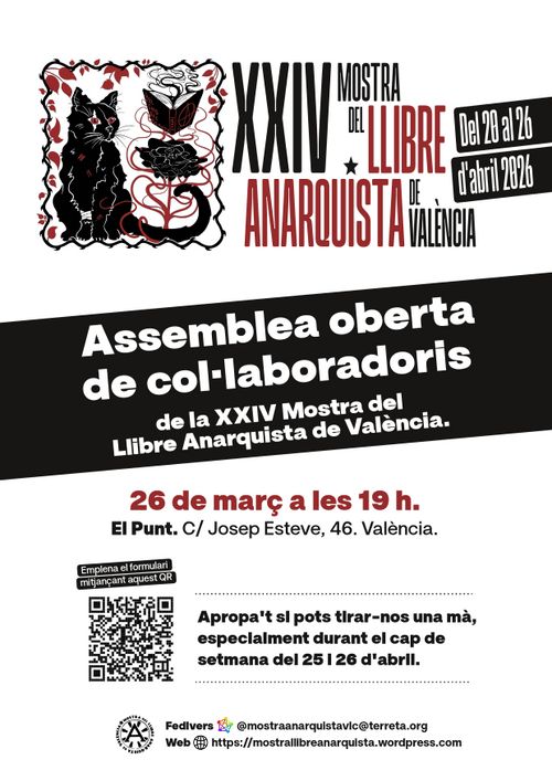 Assemblea oberta de col·laboradoris de la XXIV Mostra del Llibre Anarquista