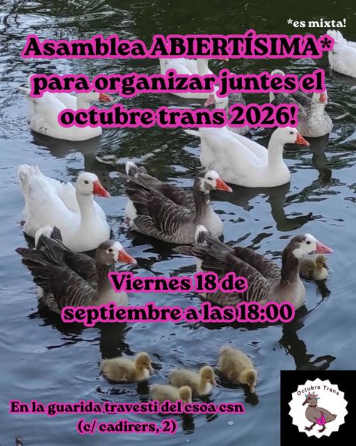 Asamblea abiertísima Octubre Trans 2026