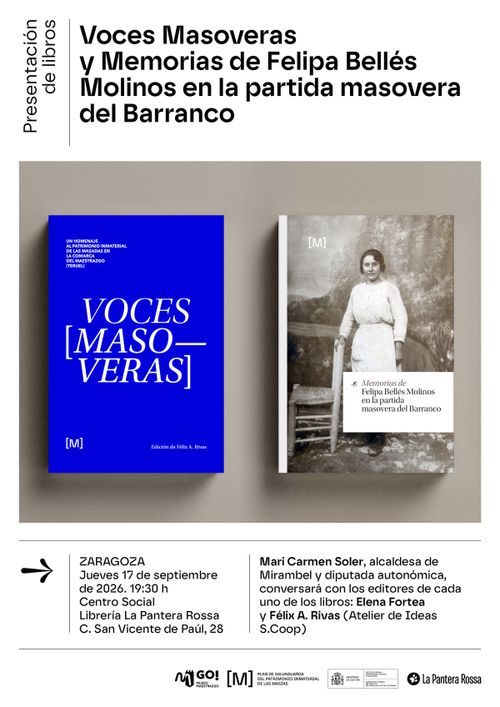 La Cultura Masovera, con los libros 'Memorias de Felipa Bellés Molinos en la partida masovera del Barranco' y 'Voces masoveras' 