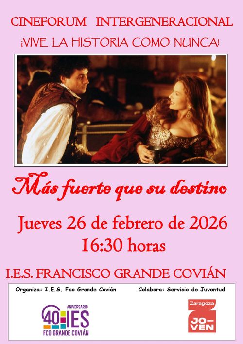 Cineforum intergeneracional: Proyección de la película  "Más fuerte que su destino"