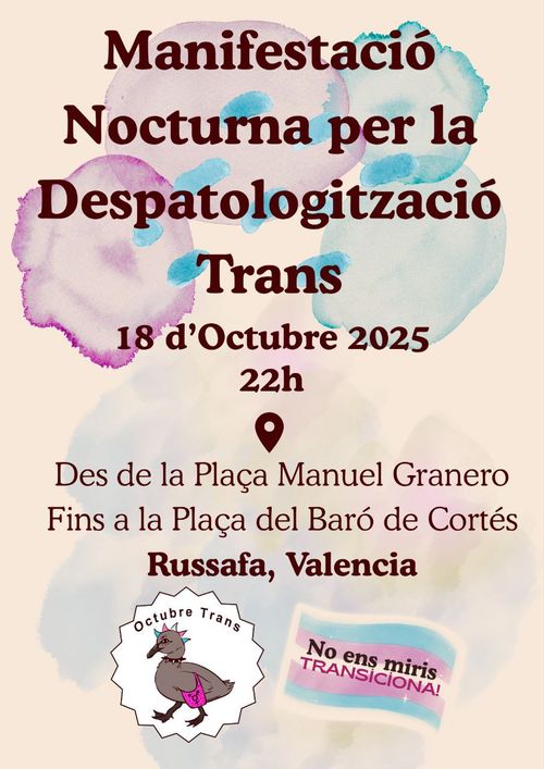 Manifestació nocturna per la despatologització trans