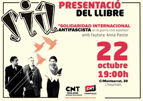 [LH] Presentació 📖 “Solidaridad Internacional Antifascista (SIA) en la Guerra Civil Española” Anna Pastor