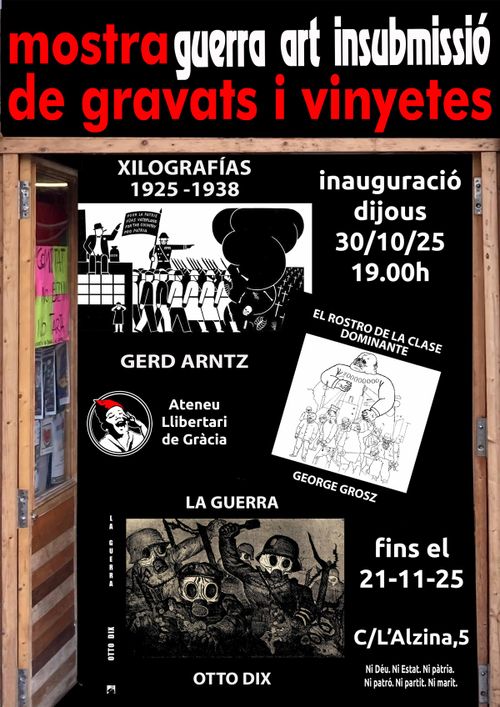 INAUGURACIÓ exposició xilografias Gerd Artnz,  Otto Dix, i George Grosz. TRILOGÍA DE LA GUERRA