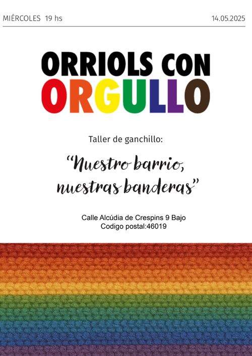Taller de ganchillo Orriols con Orgullo