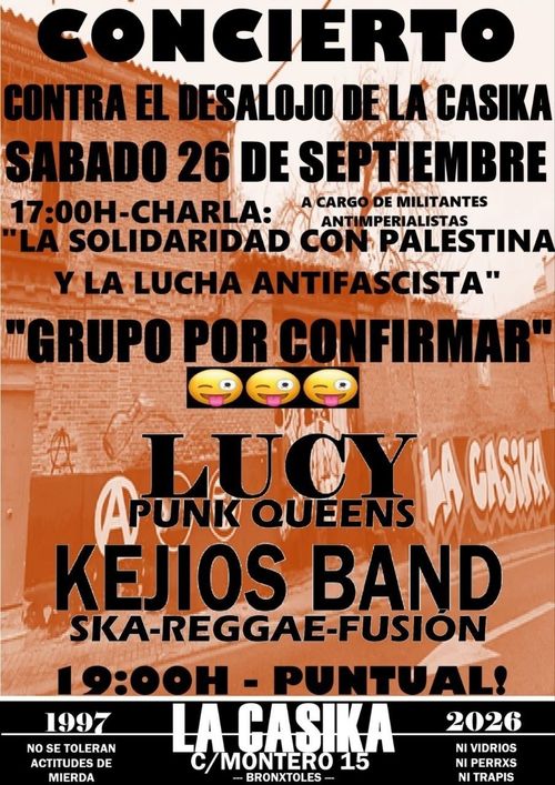Concierto contra el desalojo de La Casika