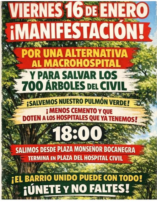Manifestación: alternativa al macrohospital y para salvar los 700 árboles del civil