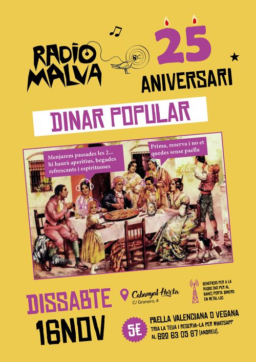 Dinar popular pel 25 aniversari de Radio Malva