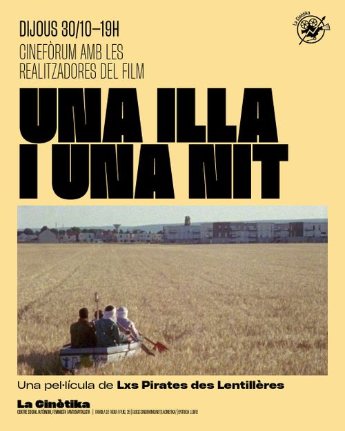 cartell de tons groguencs, llegres negres grosse. Una imatge del docu: un camp segat amb edificis al fons, i un grup de persones dins una barca amb rems, com si poguessin navegar pel camp de cultiu