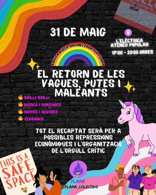 "EL RETORN DE LES VAGUES, PUTES I MALEANTS" (KAFETA QUEER organitzada per FLAMA)