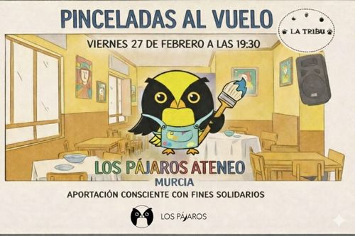 Pinceladas al Vuelo - Aportación consciente con fines solidarios

Se ve un dibujo de un pájaro amarillo y negro con un pincel de pintura y de fondo un restaurante.