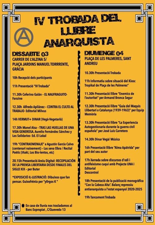 4º Encuentro del Libro Anarquista 4º Trobada del Llibre Anarquista 