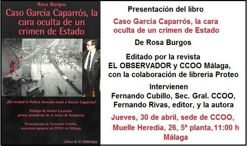 Presentación del libro: "Caso García Caparrós, la cara oculta de un crimen de Estado" - Rosa Burgos