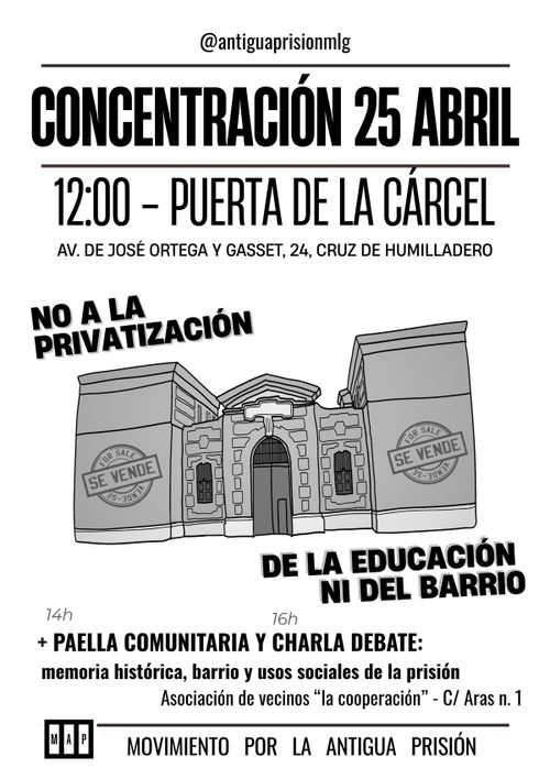 Concentración en la Antigua Prisión + Comida colectiva + charlas debates
