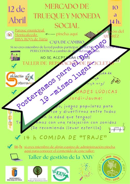 Mercado de trueque, intercambio y moneda social.